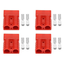 4X för Anderson Style Plug Connectors 50A 600V 6-12AWG AC/ Power Tool för 6AWG Pläterade Solida Terminaler Pluggar Röda