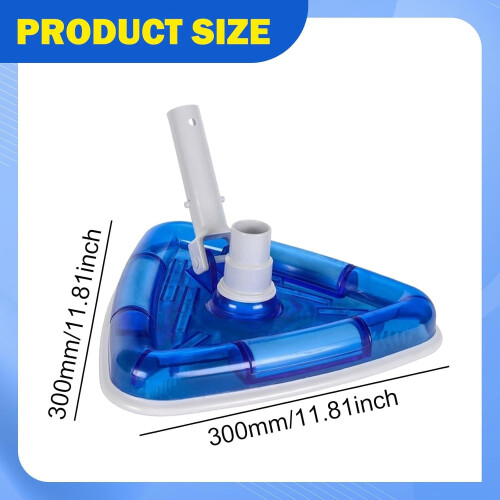 Triangular Pool Vacuum Head with Brushes for Above Ground Pools, Efficient Corner Cleaning, 11.81in 2