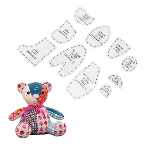 Memory Bear Vorlage-Lineal - 10 Stück, 15 Zoll, transparent