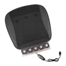 Cooling Car Seat Cushion: Driver Seat Cushion with 5 Fans, Adjustable Cooling Intensity, Adjustable Speed Breathable Pad Pair Black/White