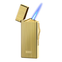 Jet Lighter with Gold Frame, Refillable Windproof Torch, Adjustable Flame for Cooking, Gifts