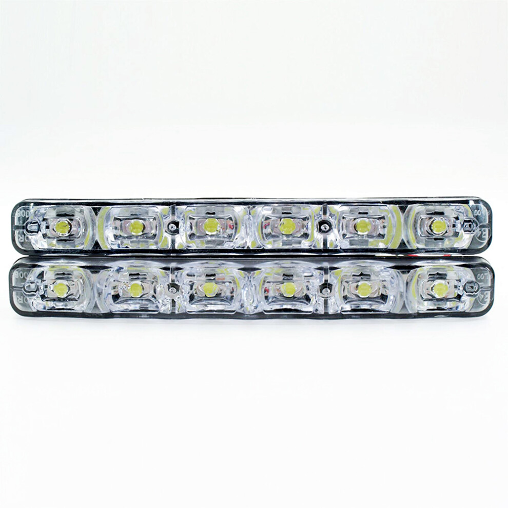Daytime Running Lights 6 Led Xenon Easy Install 50000 Hour Life White 7631373976192