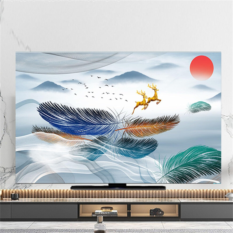 Tv Cover 3D Sunrise Pattern Dust Cover For 3280 Inch Tvs, Universal Stretch Screen Protector Feather 4043 Inch 9382693965868