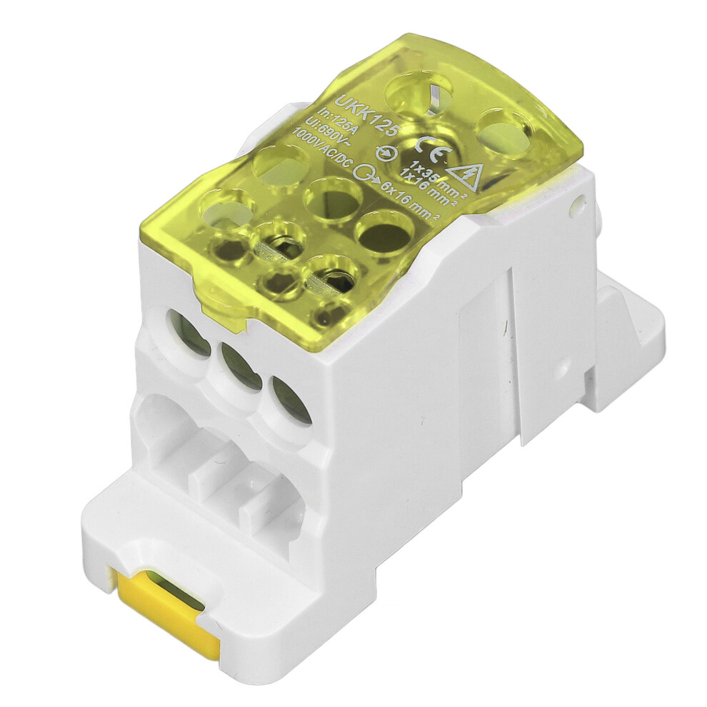 Din Rail Distribution Box 690V 125A Yellow Terminal Block Junction 6951378558751