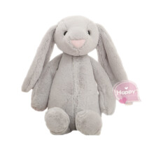 Coniglietto di peluche morbido per bambini, animale di peluche abbracciabile con orecchie e arti flosci, giocattolo coccoloso per tutte le età,