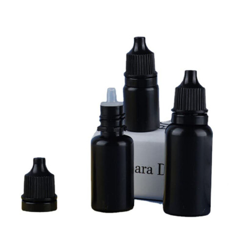 100pcs Black Dropper Bottles Squeezable Eye Drop Bottle Antitheft Cap Empty Liquid Eyedrops Vials 5ml 10ml 15ml 20ml20ml Ref: 6708