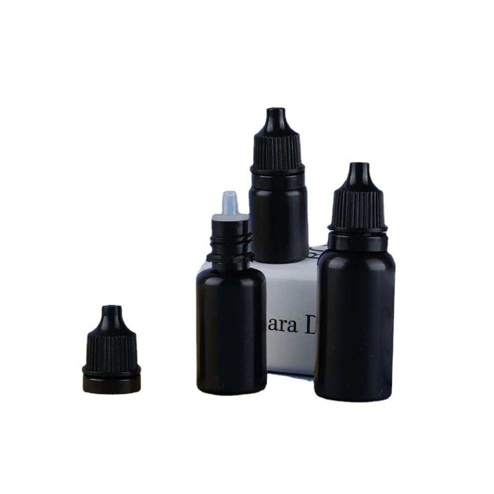 Black 100Pcs Dropper Bottles Squeezable Eye Drop Bottle Antitheft Cap Empty Liquid Eyedrops Vials 5Ml 10Ml 15Ml 20Ml20ml Ref: 6708