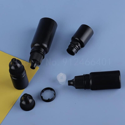 100pcs Black Dropper Bottles Squeezable Eye Drop Bottle Antitheft Cap Empty Liquid Eyedrops Vials 5ml 10ml 15ml 20ml20ml Ref: 6708 2