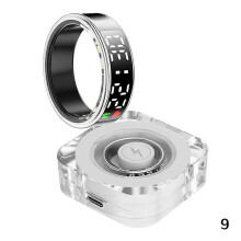 (9, Silver) Smart Rings for Fitness Long Lasting Batteries Sports Rings for Body Health