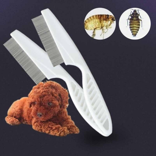 Ergonomic Flea Comb for Pets - Remove Dead Hair Fleas Larvae & Eggs 2