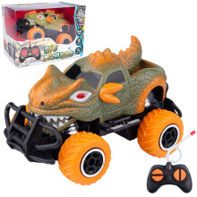 Auto giocattolo dinosauro telecomandata per bambini, monster truck con luci LED, design sonoro e pneumatici in gomma antiurto, auto RC completamente