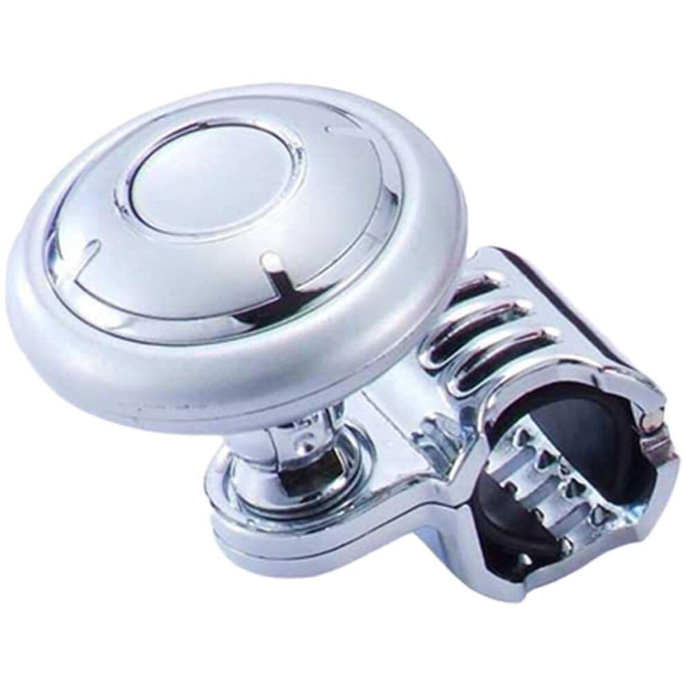 Steering Wheel Spinner Knob With Ergonomic Nonslip Grip For Smooth Control, Universal Handle Silver 9382693966346