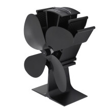 4-Blade Heat Powered Stove Fan – Silent Eco-Friendly Aluminium, 21x14x8cm