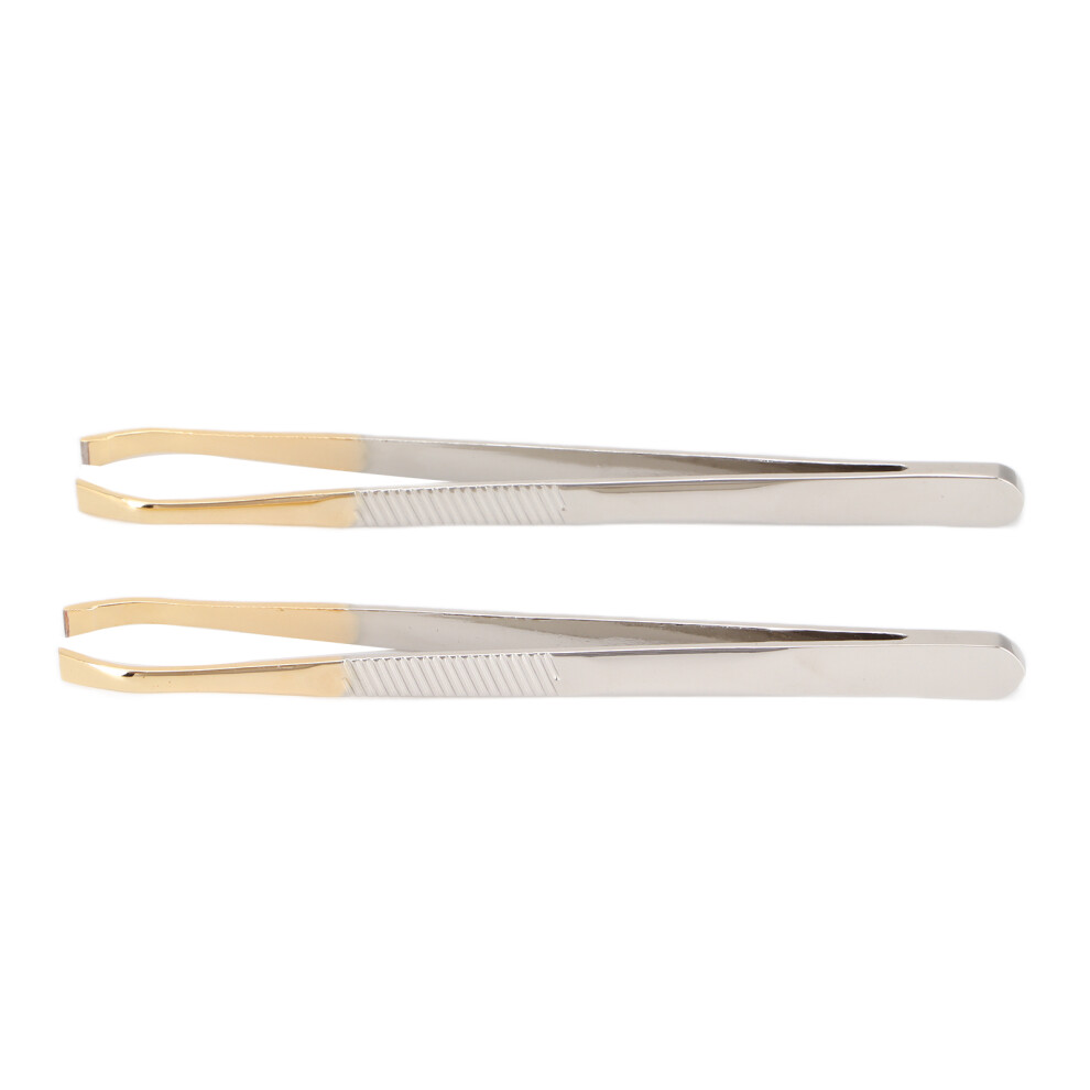 2pcs Precision Tweezers for Ingrown Hair and Perfect Eyebrow Shaping