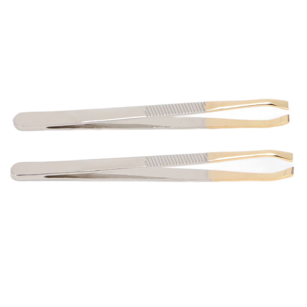 Durable 2pcs Eyebrow Tweezers: Anti-Corrosion & Long-Lasting Use