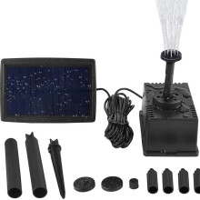 Solar Pond Pump Set,1.5W 7V Solar Panel Pond Powered with 6 Nozzle 180L/H Fountain Pump for Garden Aquarium Outdoor