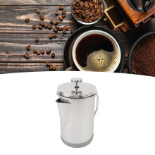 Portable 304 Stainless Steel French Press Coffee Maker 1000ml Silver