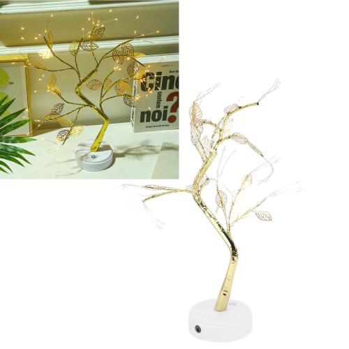 72LED Artificial Leaf Bonsai Night Light, 30x50cm Warm White