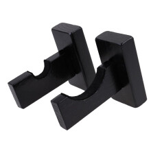 Baseball Bat Wall Mount Rack 2 Pair Bamboo Holder with Felt Lining for Display and Collectors Black