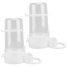 2pcs Automatic Feeder Poultry Water Cups Budgie Water Feeder Plastic Material Drinkers for Birds 2 Pack Bird Waterer Set