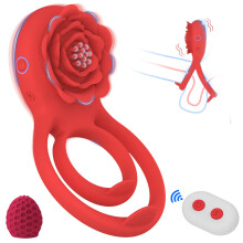 Silicone Vibrating Cock Ring Clitoris Stimulator 7 Modes USB Rechargeable