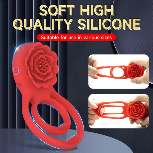 Silicone Vibrating Cock Ring Clitoris Stimulator 7 Modes USB Rechargeable 2