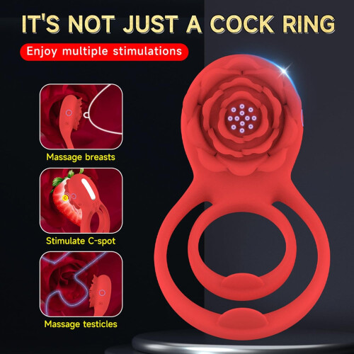 Silicone Vibrating Cock Ring Clitoris Stimulator 7 Modes USB Rechargeable 1