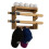 Wall Mounted Baseball Bat Rack with Ball Storage, Rustic Wood Holder and Display Shelf with Hooks 1