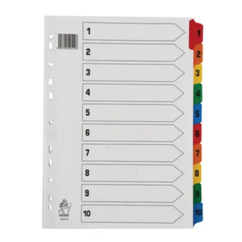 Assorted A4 1-10 Mylar Index WX01519