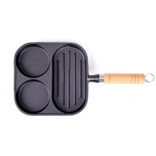 Cast Iron Egg Pan, Lightweight Egg Frying Pan, Versatile Breakfast Skillet, Divided Breakfast Grill Pan, Nonstick Stove Tops Grill Pan for Kitchen