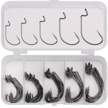 Premium Fishing Hook Selection, High Carbon Steel Saltwater Fishing Hooks For Your Next Adventure, Offset Circle Hooks Designed For Maximum Catch And
