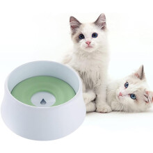 No-Spill Pet Bowl with Food Grade Material, Leak-Proof and Odorless, Easy to Clean for Cats & Dogs (Green)