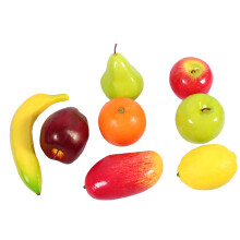 Conjunto de frutas artificiais realistas, com cores vibrantes, para decoração elegante da casa e para enfeitar festas (8 peças)