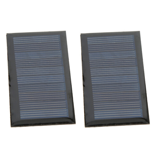 Mini Solar Panel Set 2Pcs 0.3W 5V 60MA 68x37mm Polysilicon for Projects