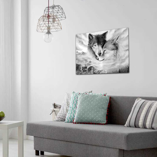 Rahmenloses Wolf-Leinwandbild 40x60cm / 30x40cm