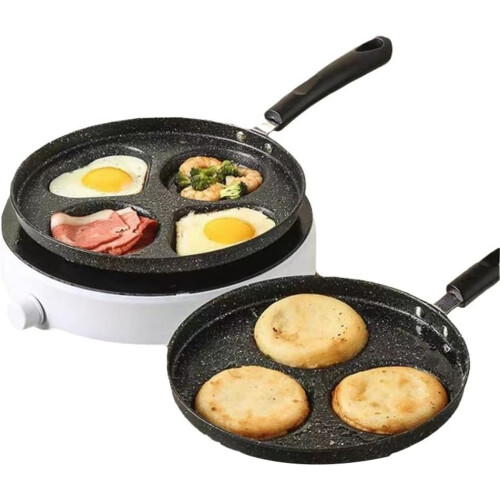 4Hole Breakfast Pan Mini Omelette Pan Household Kitchen Tools NonStick Small Frying Pan Egg Dumpling Mold 2