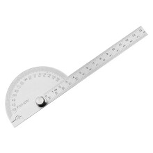 Protractor Angle Ruler 180 Degree Dividing Gauge SemiCircular Carpenter Tool 14cm Silver
