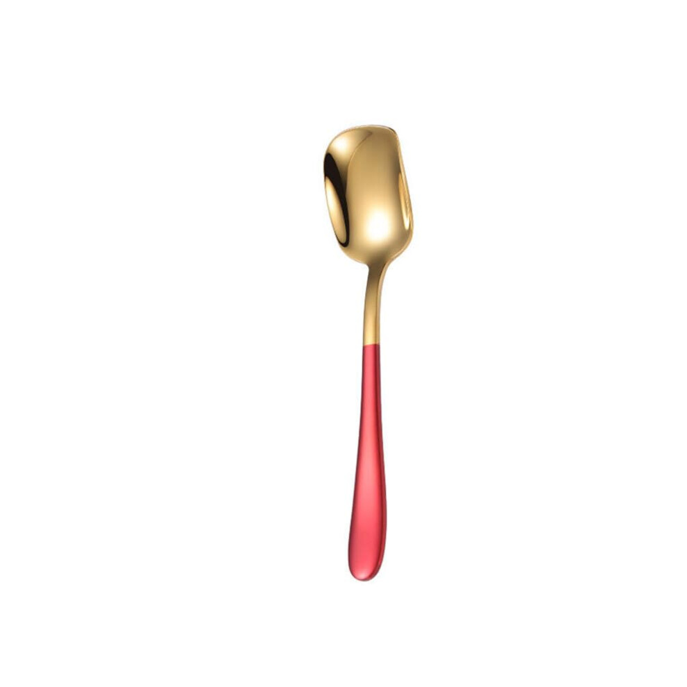 Baby Spoons Lightweight Fashionable Spoon Wide Application Smooth Utensil Household Restaurant Eating Kids, Golden red