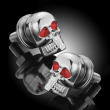 Set of Four 3D Skeleton Motorcycle License Plate Fasteners Heavy Duty Metal