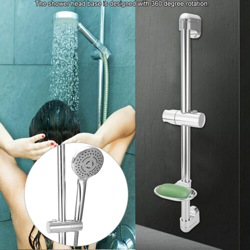 G1/2' Shower Slide Bar Adjustable Handheld Shower Head Holder Wall Mount 2