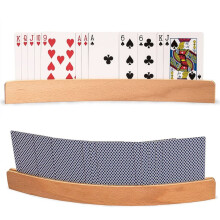Support pour cartes à jouer en bois, organiser courbé, 33x3,5x1 cm