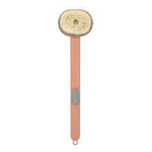 Escova de costas com cabo longo e reservatório para gel de banho, ideal para limpeza profunda. Design ergonômico antiderrapante para massagem a