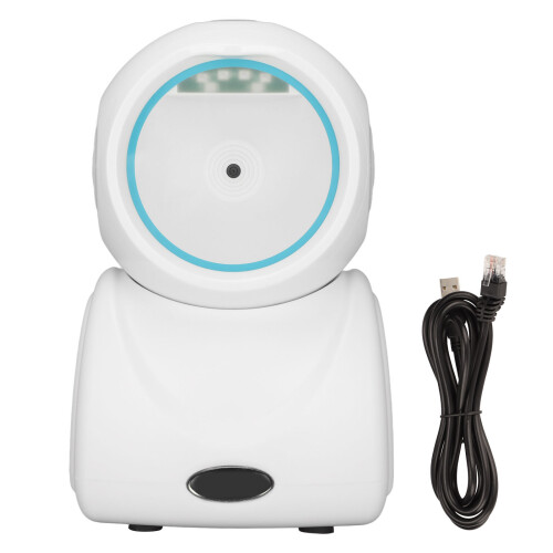 Barcode Scanner With Bluetooth Wireless Connection, QR 2D Hands Free Automatic Sensing Desktop Wired USB Bar Code Reader For POS PC Supermarket Librar