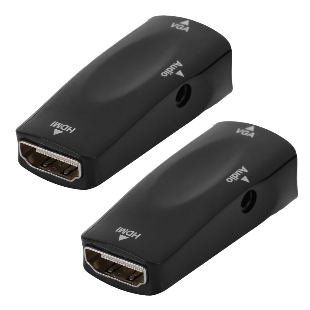 1080P Hdmi Female To Vga Female Adapter With 3.5Mm Audio, Black 9301379549048