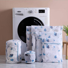 Mesh Washing Bag Set of 6 Reusable Washing Machine Polyester Thickened Laundry Bag with Closure Random Colour