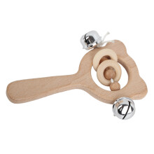 Buchenholz-Bären-Teething-Ring Rasselspielzeug – Stimulierend für die Sinne des Babys