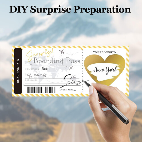 Scratch Card Reveal Surprise Personalised Boarding Pass Scratch Card with Envelope 2