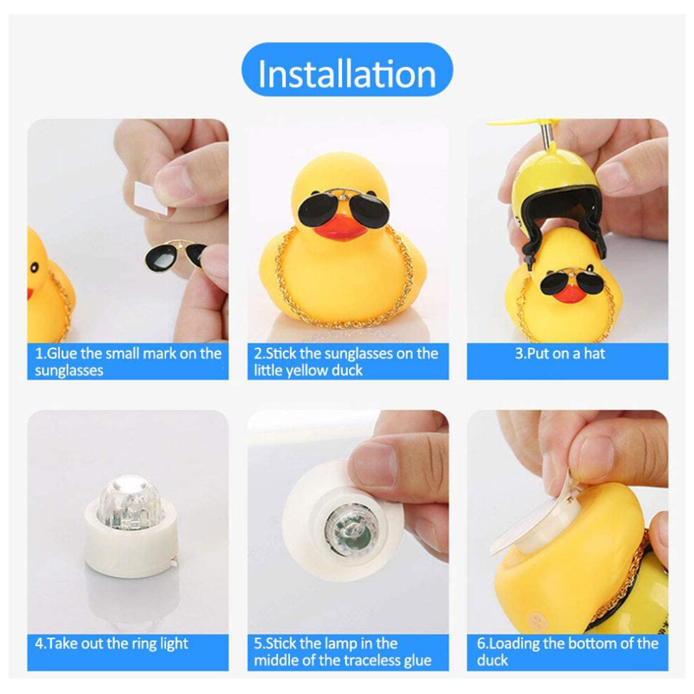 Duck Car Decor With Propeller Helmet Fun Dashboard Ornament For All Ages Yellow 3661374011404