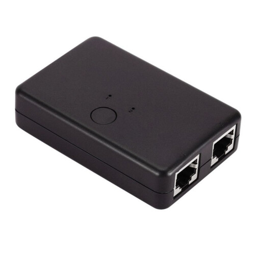 2 Port Network  RJ45  Network Splitter Cable Extender 100Mbps Selector Power Free 2 Way Adapter Connector
