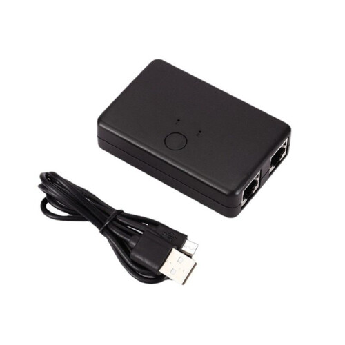 2 Port Network  RJ45  Network Splitter Cable Extender 100Mbps Selector Power Free 2 Way Adapter Connector 1